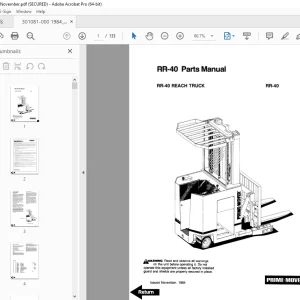 BT Prime-Mover RR-40 Reach Truck Parts Manual 301081-000 - PDF DOWNLOAD