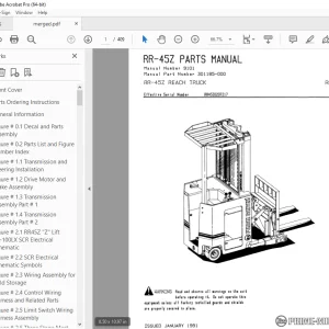 BT Prime-Mover RR-45Z Reach Truck Parts Manual - PDF DOWNLOAD
