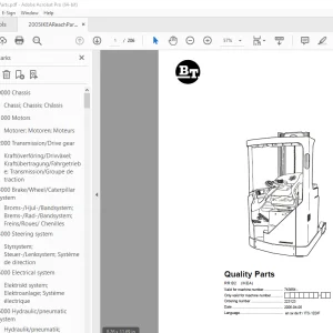 BT Prime Mover RR B2 (IKEA) Lift Pallet Truck Parts Manual 743654 PDF