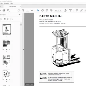 BT Prime Mover RS-40C Electric Straddle Truck Parts Manual - PDF DOWNLOAD