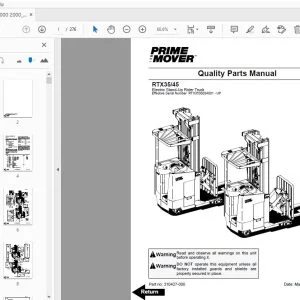 BT Prime Mover RTX35/45 Quality Parts Manual 310427-000 March 2000 - PDF DOWNLOAD