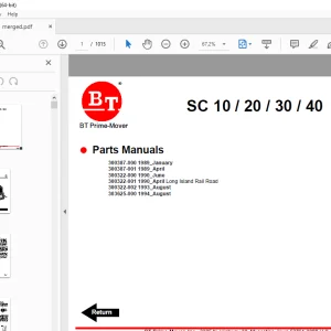 BT Prime-Mover SC-20 SC-30 SC-40 Electric Walkie Stacker Part Manual PDF