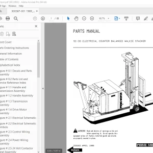BT Prime Mover SC-30 Electrical Counter Balanced Walkie Stacker Parts Manual PDF