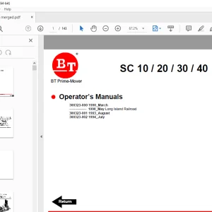 BT Prime-Mover SC-40 Electric Counter Balanced Walkie Stacker Operator's Manual PDF
