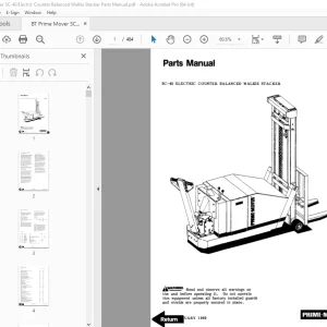BT Prime Mover SC-40 Electric Counter Balanced Walkie Stacker Parts Manual PDF