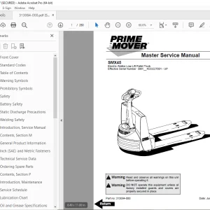 BT-Prime Mover SMX45 Electric Walkie Low-Lift Pallet Truck Service Manual PDF