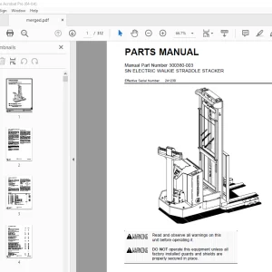 BT Prime Mover SN ELECTRIC WALKIE STRADDLE STACKER Parts Manual PDF