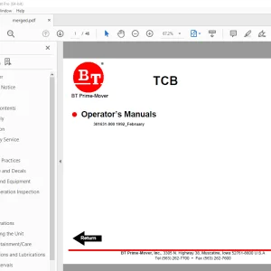 BT Prime-Mover TCB ELECTRIC TUGGER CAR BODY CARRIER Operator's Manual PDF
