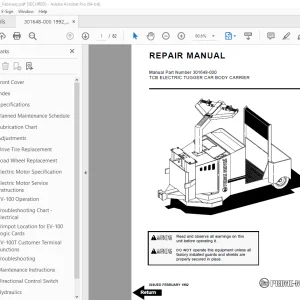BT Prime-Mover TCB Electric Tugger Car Body Carrier Parts Manual PDF