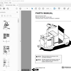 BT Prime-Mover TCB Electric Tugger Car Body Carrier Parts Manual PDF