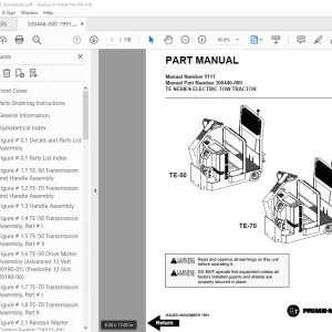 BT-Prime Mover TE SERIES ELECTRIC TOW TRACTOR Parts Manual PDF