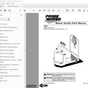 BT-Prime Mover TMX Electric Tow Tractor Parts Manual - PDF DOWNLOAD