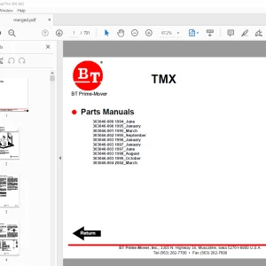BT Prime-Mover TMX Electric Tow Tractor Parts Manual PDF