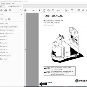 BT Prime-Mover TMX Electric Tow Tractor Parts Manual PN 303046-000 PDF