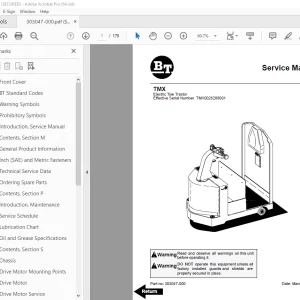 BT-Prime Mover TMX Electric Tow Tractor Service Manual PDF