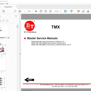 BT Prime-Mover TMX Electric Tow Tractor Service Manual - PDF DOWNLOAD