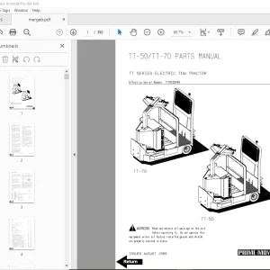 BT Prime Mover TT Series TT-50 TT-70 Electric Tow Tractor Parts Manual PDF