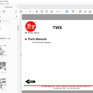 BT Prime-Mover TWX Electric Walkie Tow Tractor Parts Manual PDF