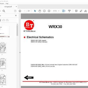 BT Prime-Mover WRX30 Electical Schematic Manual - PDF DOWNLOAD