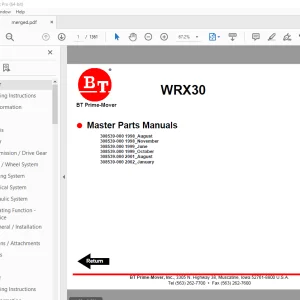 BT Prime-Mover WRX30 Master Parts Manual - PDF DOWNLOAD