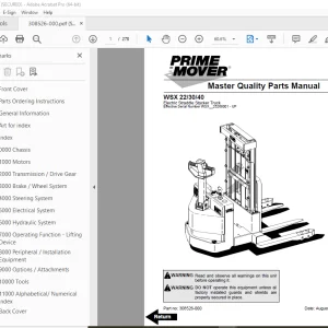 BT-Prime Mover WSX 22 WSX 30 WSX 40 Electric Straddle Stacker Truck Parts Manual PDF