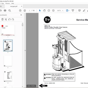 BT Prime-Mover WSX-OS Electric Walkie Straddle Order Selector Service Manual PDF