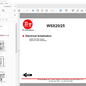 BT Prime-Mover WSX20 WSX25 Truck Electrical Schematic Manual PDF