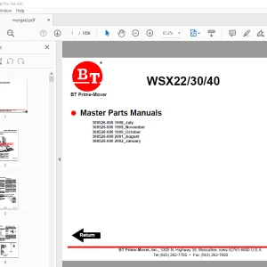 BT Prime-Mover WSX22 WSX30 WSX40 Electric Straddle Stacker Truck Parts Manual PDF