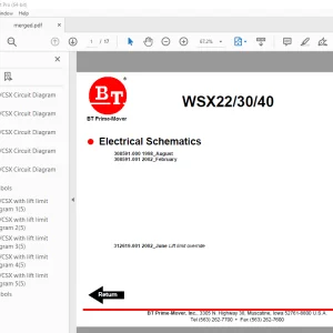 BT Prime-Mover WSX22 WSX30 WSX40 Electrical Schematic Manual PDF