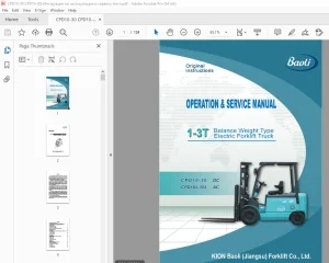 Baoli CPD10-30 DC CPD10J-30J AC 1-3T Truck Operation & Service Manual PDF
