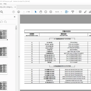 Baoli Forklift CPQ CPC CPQD CPCD 20-30 H W X Parts Manual - PDF DOWNLOAD