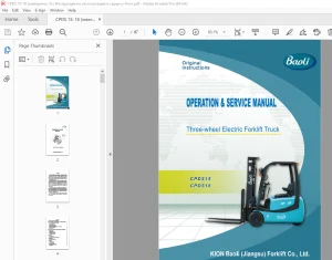 Baoli Forklift Truck CPDS15 CPDS18 Operation & Service Manual PDF