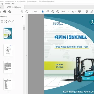 Baoli Forklift Truck CPDS15 CPDS18 Operation & Service Manual PDF