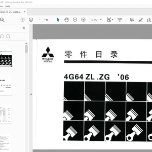 Baoli Mitsubishi Motors 4G64 ZL.ZG 2006 Parts Manual PDF