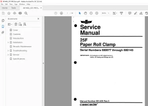Cascade 25F Paper Roll Clamp Service Manual 681466 - PDF DOWNLOAD
