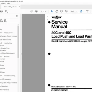 Cascade 30C & 45C Load Push and Load Push/Pull Service Manual 667444 R-2 - PDF