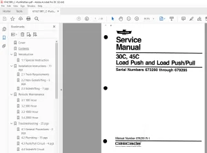 Cascade 30C, 45C Load Push and Load Push/Pull Service Manual 674219 R-1 - PDF DOWNLOAD