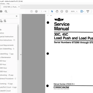 Cascade 30C, 45C Load Push and Load Push/Pull Service Manual 674219 R-1 - PDF DOWNLOAD