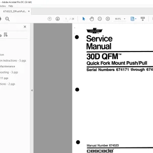 Cascade 30D QFM Quick Fork Mount Push/Pull Service Manual - PDF DOWNLOAD