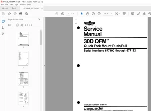 Cascade 30D QFM Quick Fork Mount Push/Pull Service Manual Digital PDF