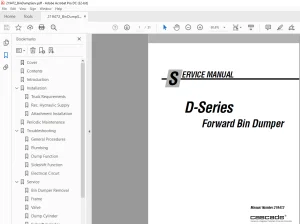 Cascade D-Series Forward Bin Dumper Service Manual 219472 - PDF DOWNLOAD