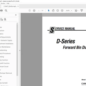 Cascade D-Series Forward Bin Dumper Service Manual 219472 - PDF DOWNLOAD