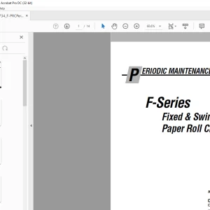 Cascade F-Series Fixed & Swing Frame Paper Roll Clamps P ERIODIC MAINTENANCE MANUAL  - PDF DOWNLOAD