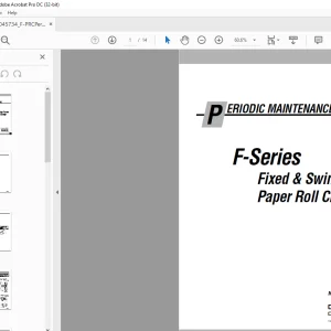 Cascade F-Series Fixed & Swing Frame Paper Roll Clamps Service Manual -  PDF DOWNLOAD