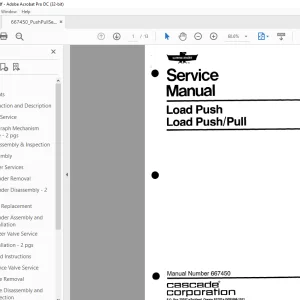Cascade Load Push Load Push/Pull Service Manual - PDF DOWNLOAD