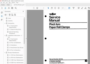 Cascade Pivot Arm Paper Roll Clamps Service Manual - PDF DOWNLOAD