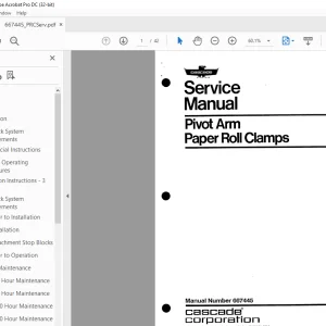 Cascade Pivot Arm Paper Roll Clamps Service Manual - PDF DOWNLOAD
