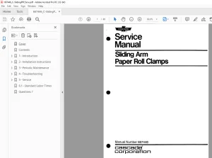 Cascade Sliding Arm Paper Roll Clamps Service Manual 667446 - PDF DOWNLOAD