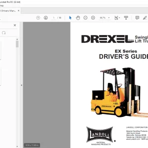 Drexel EX Series SwingMast Lift Truck DRIVER’S GUIDE Manual -  PDF DOWNLOAD