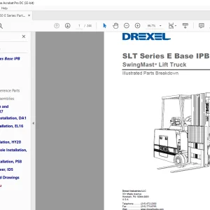 Drexel SLT Series E Base IPB SwingMast Lift Truck Illustrated Parts Breakdown Manual PDF